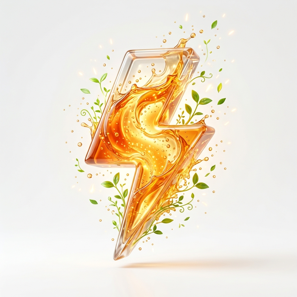 Natural Energy Charge realistic 3D lightning bolt icon